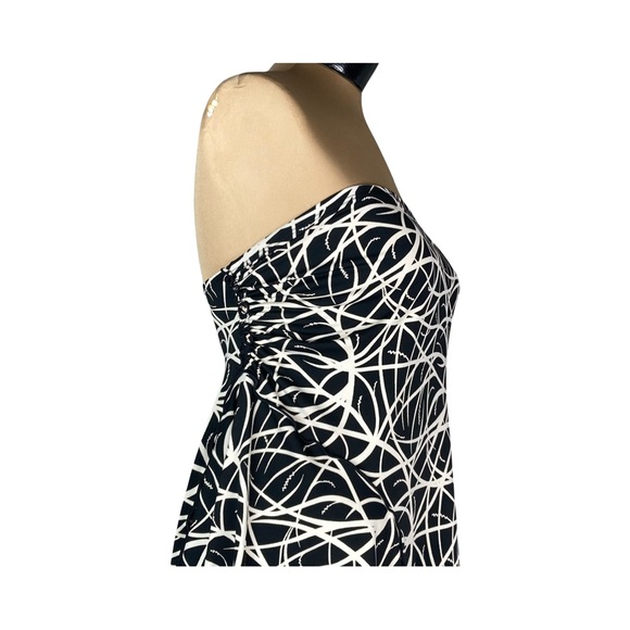 Max Studio Womens Black & White Strapless Top Size XS Side Ruching Y2K - Picture 8 of 15